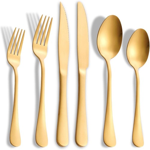 Matte gold silverware - gold, set