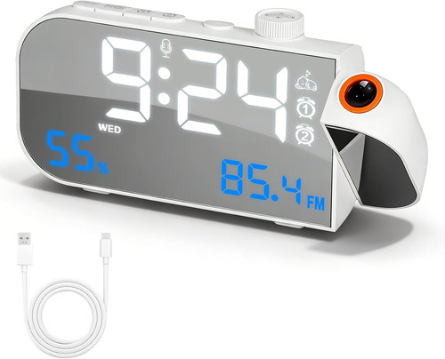 Projection alarm clock - clock, fm