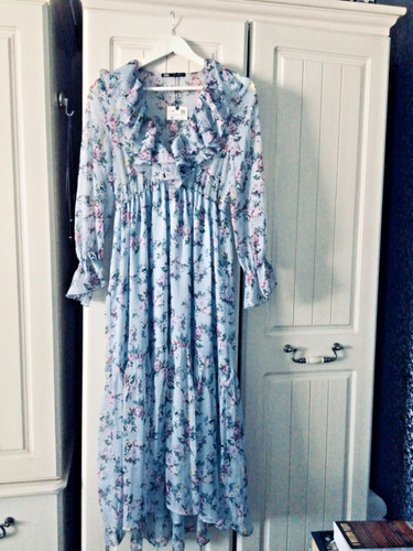 New zara pale blue floral - new,