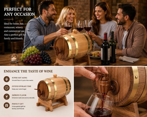 Wooden oak wine barrel - wooden,