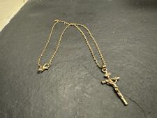 Crucifix Necklace Christian Jesus Necklace - UK Seller - Christian Gift - Gold 