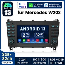2+32GB Android 13 Car Stereo For Mercedes Benz C Class W203 C 180 C 220 GPS Sat Nav