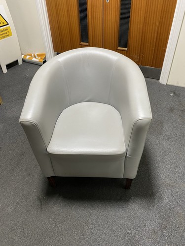 Grey faux leather armchair - grey,