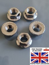 HONDA M12 x 1.25 Rear Sprocket Serrated Flange Nuts A2 Stainless Steel (x5)