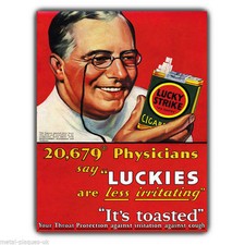 LUCKY STRIKE CIGARETTES METAL WALL SIGN PLAQUE vintage advert poster print retro