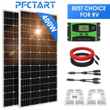 400W Solar Panel Kit 12V with Mounting Brackets Controller Caravan RV Camper Van
