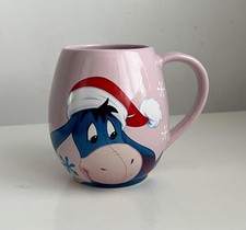 Disney Churchill Seasons Greetings Eeyore Christmas Pink Barrel Tea/Coffee Mug 