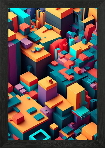 Lego city framed - city, art
