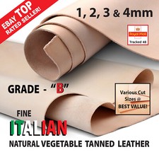 Italian Full Grain Tooling Leather Veg Tanned  (1mm, 2mm, 3mm, 4mm) - GRADE B