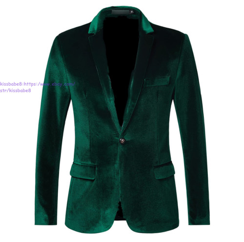 Men velvet blazer one button - one,