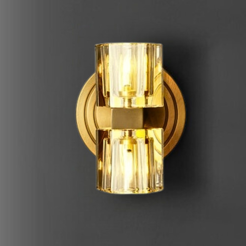Gold crystal wall lights