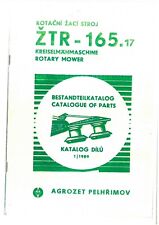 Agrozet Zetor ZTR165 Mower Parts Manual - ZTR 165