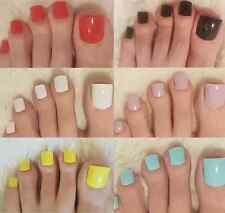 24X False Toe Nails. Full Cover Fake Toe Nail Tips. Many Colours. UK SELLER
