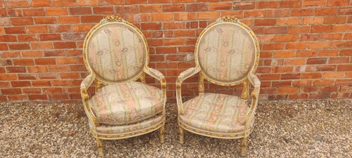 Pair french painted - a,