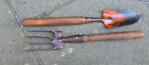 Vintage garden hand fork - garden, and