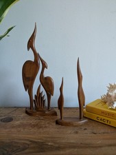 VTG Hand Carved Wooden Crane