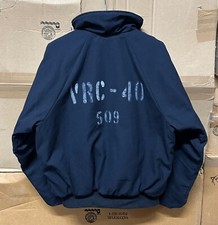 GENUINE US NAVY DECK JACKET FR SHIPBOARD COLD WEATHER BLUE SUPER EX !!!!! LARGE