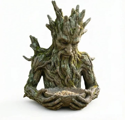 Tree spirit resin bird feeder - tree,