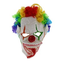Zac's Alter Ego Scary Clown Latex Head Mask with Rainbow Wig