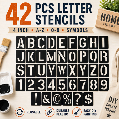 Pcs letter stencils - 42,