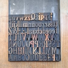 Wooden Letterpress Printers Blocks type 4.2cm High upper & lower case  Alphabet.