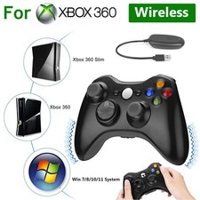 For Microsoft Official for Xbox 360 Wireless Controller USB Console PC - Black