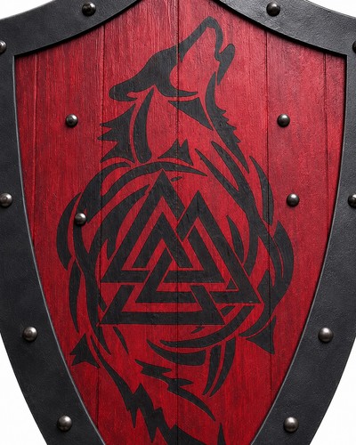 Handcrafted viking shield wall - viking,