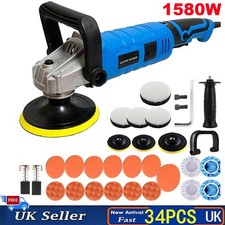 1580W Rotary 7" Dual Action Car Polisher Kit Orbital Polishing Machine Wax Pads