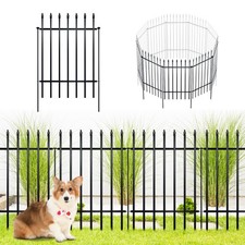 ARIFARO 3m Decorative Metal Garden Fence 5 Pack Pet Barrier Border 81cm High