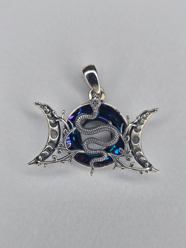Triple moon snake pendant 925 - moon,