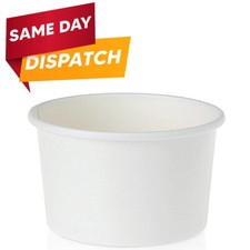 White Plastic Round Containers Tubs Pots 250CC Microwave Food Safe