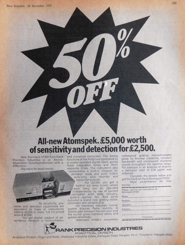 1973 advert rank atomspek - advert, 'atomspek