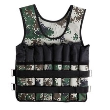 Weight Vest Camo 20kg Adjustable with Removable Weights