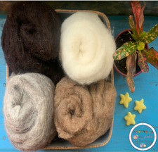 Heidifeathers® Carded British Wool Batts, Soft Felting Core Wool, Natural Cloud