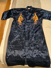 Vintage Silk Komino Japanese Kimono Dressing Gown Size L ( See Measure Pics)