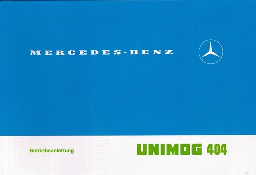 Unimog operating instructions - unimog,