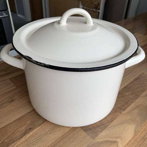 Vintage large white enamel - vintage,