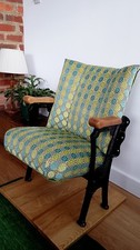 Refurbished vintage cinema seat in Osborne and Little Cut Velvet. 