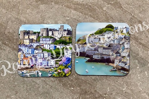 Tenby design wooden - wooden, coasters