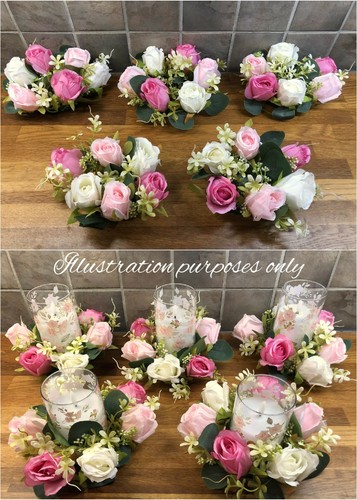 Faux pink cream rose - pink, &