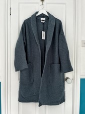 NEW Nicole Farhi Women’s Boiled Wool Jacket Cardigan Grey Blue RRP £425 L/14