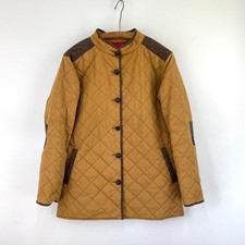 Dubarry Quilted Jacket Womens 14 Mustard Tan Brown Padded Country Riding Coat