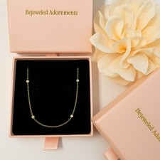 Dainty Arabic Cubic Zirconia Necklace – Perfect for Layering - 18ct Gold Plated