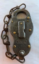 Antique "RCO" Reading Railway Banjo Style Railroad Lock By Yale No Key