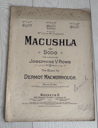 Macushla irish song sheet - irish,