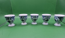 5x Royal Copenhagen Blue Fluted Half lace egg cups