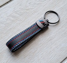 Luxury Leather BMW M Performance M sport Tricolour keyring fob FREE FAST POSTAGE
