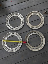 CLASSIC CARS CHROME 13 INCH WHEEL TRIMS IN FAIR CONDITION