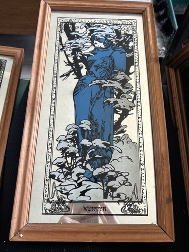 Vintage mucha style 1970s art - vintage,