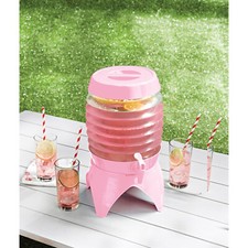 5.4Ltr Pink Portable Collapsible Drinks Party Drinks Dispenser Soft Drink Taps